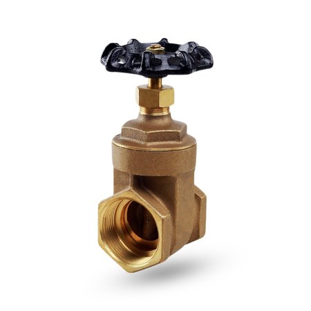 EVERFLOW FIP Heavy Duty Gate Valve with Wheel Handle, Cast Brass 1" 207T001